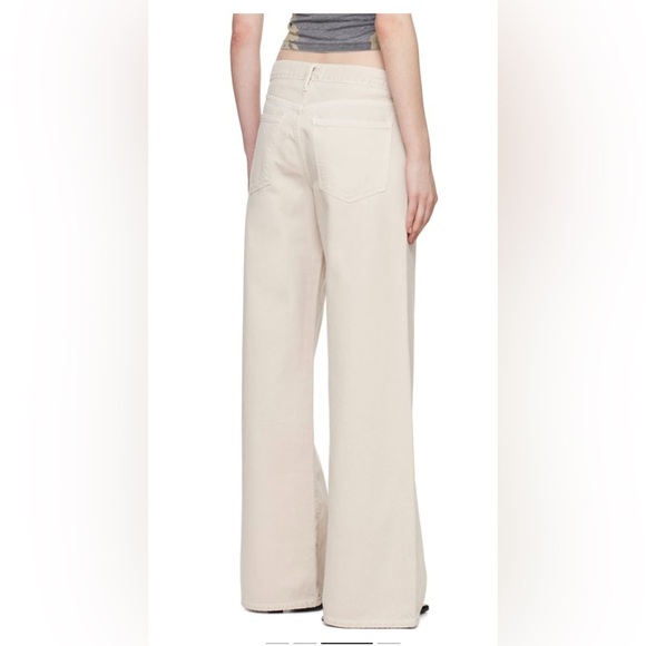 Agolde Cream Wide Leg Jeans - Picture 2 of 4